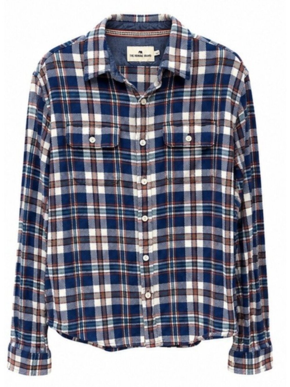 The Normal Brand Shirt Mens Medium Blue Plaid Flannel Long Sleeve Button Up